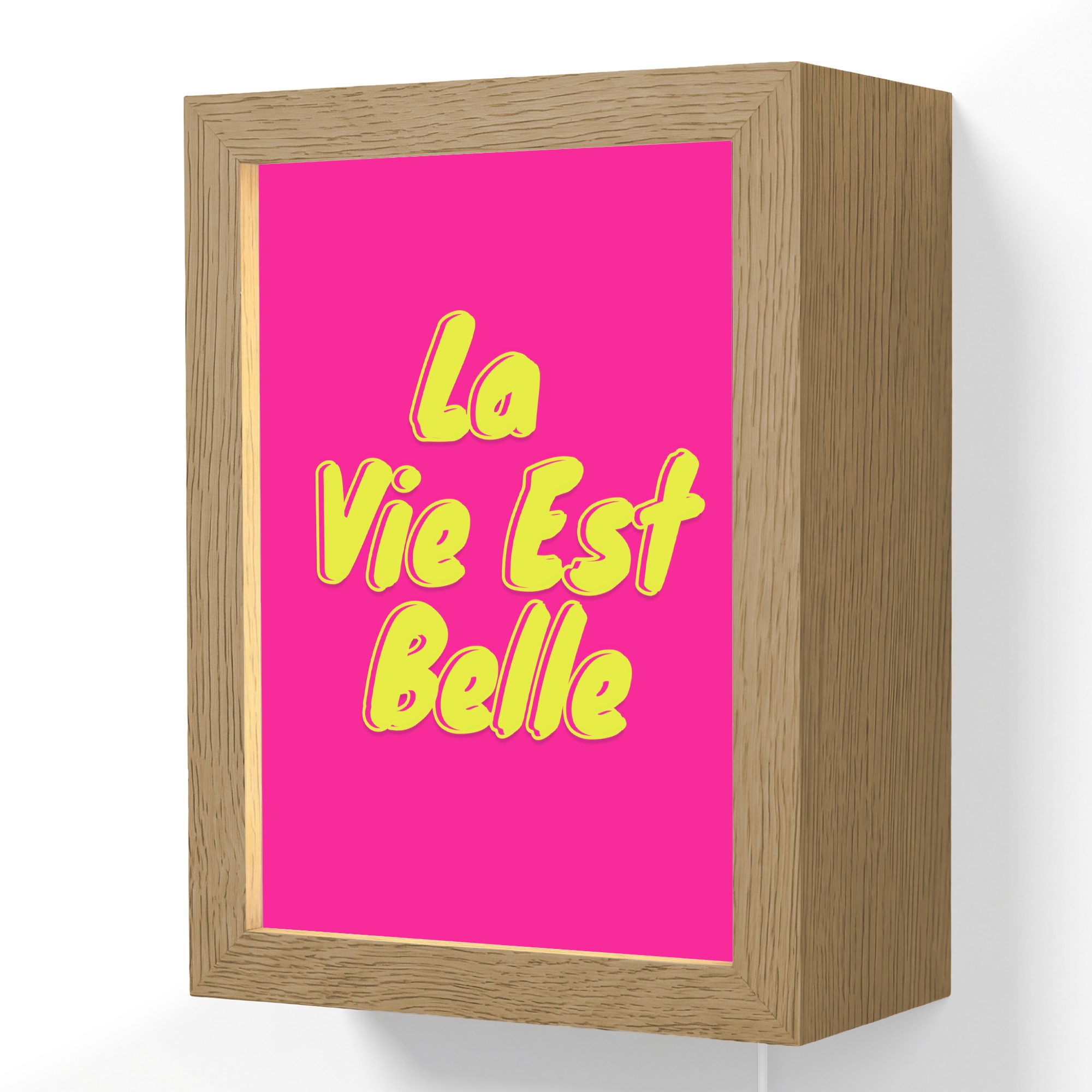 Wandleuchte Lightbox Zitat - Retro - Rosa