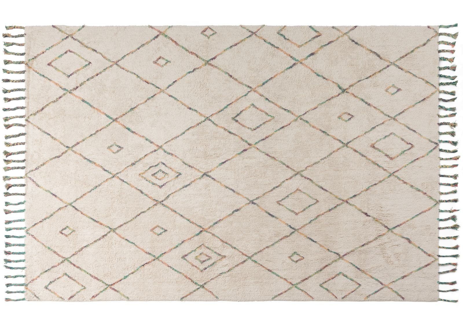 Massivmoebel24 Teppich, Höhe: 2 mm, Teppich 150x80 beige/mehrfarbig KAFET