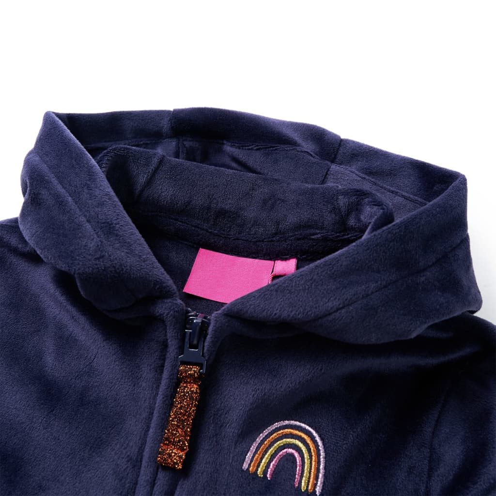 vidaXL Kapuzentop Kinder-Kapuzenjacke Marineblau 92