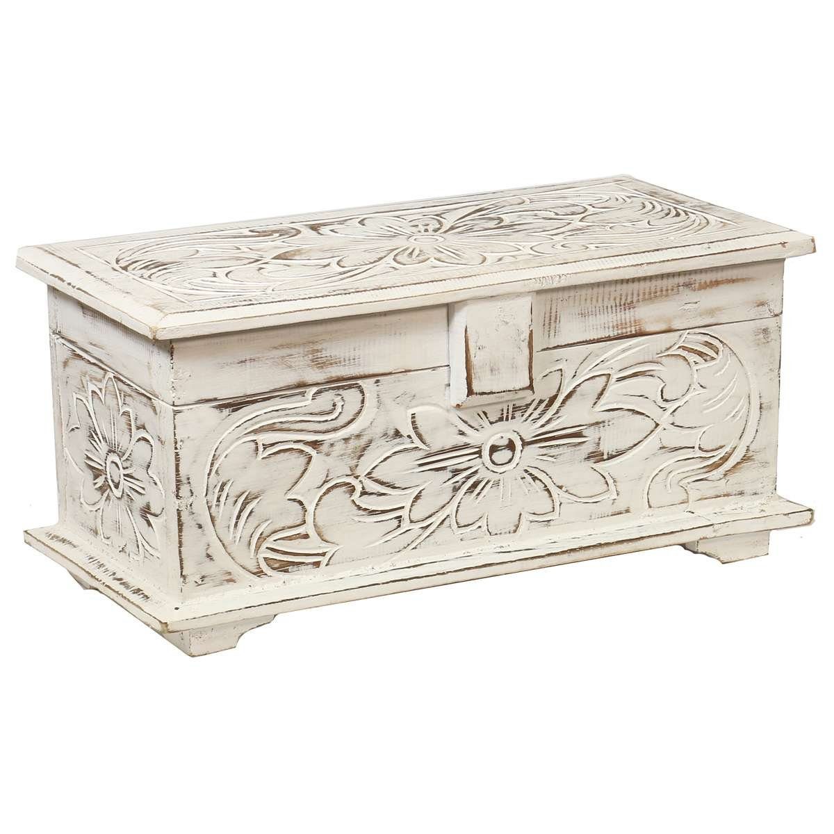 Oriental Galerie Truhe Weiße Truhe Blumen Klein 40 cm günstig online kaufen