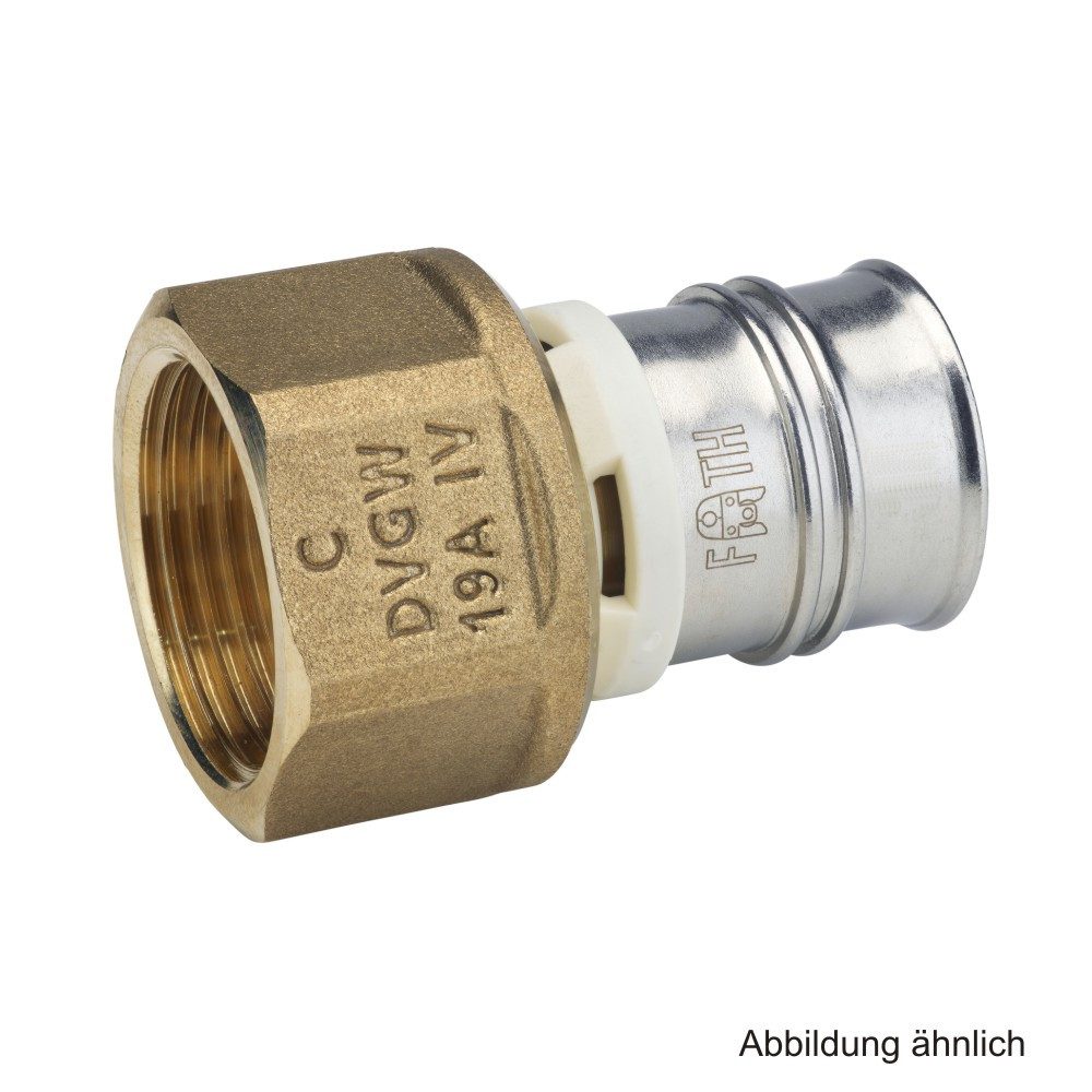 Fränkische Rohrwerke Wasserrohr Alpex Übergang mit Innengewinde Messing, 32 mm x Rp 1"