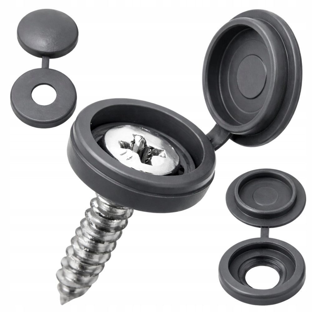 VERK GROUP Abdeckkappe 20x Schraubenabdeckungen 13 mm Abdeckkappen mit Klappe Kunststoff, (Packung), 20-teiliges Set, Verschließbare Klappabdeckung