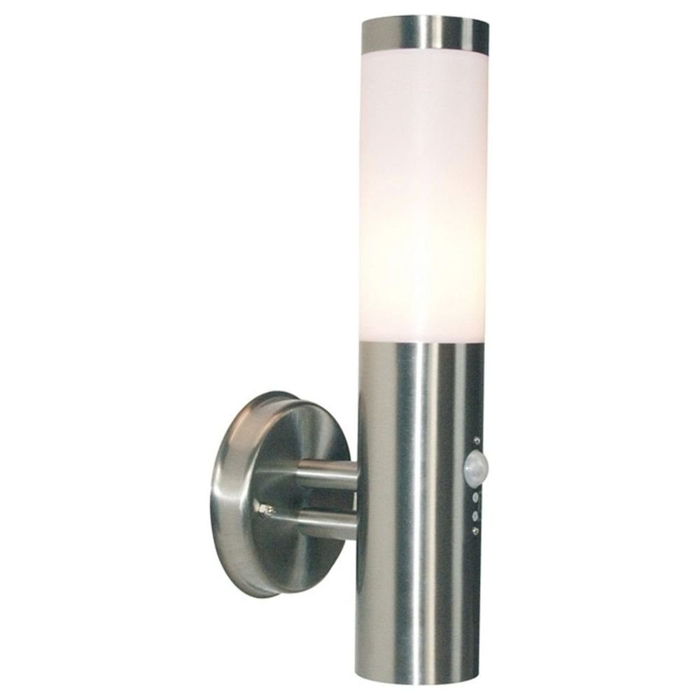 Deko-Light Gartenleuchte Wandaufbauleuchte Nova II in Silber und Weiß E27 IP44, keine Angabe, Leuchtmittel enthalten: Nein, warmweiss, Aussenlampe mit Bewegungsmelder, Sensorleuchte