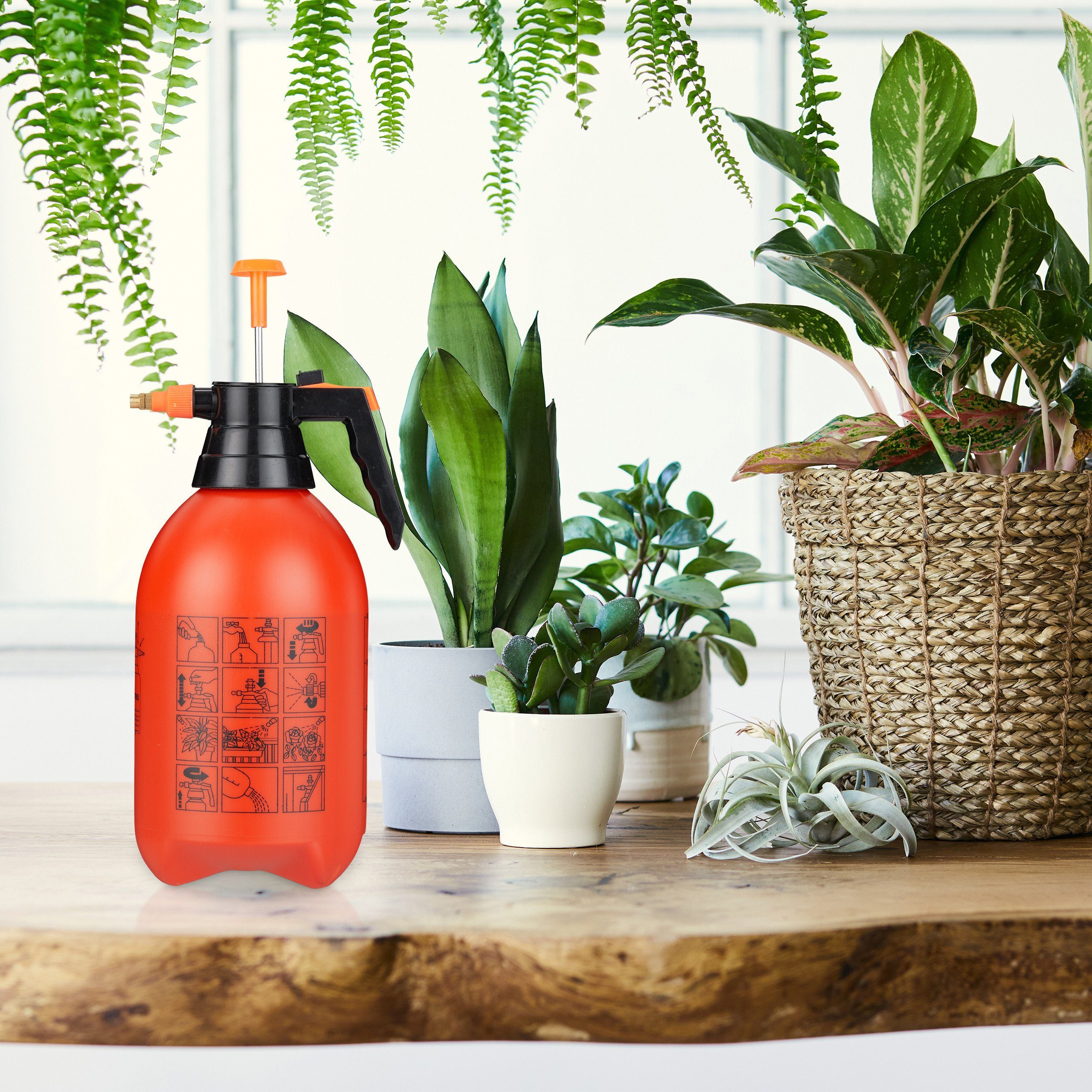 relaxdays Drucksprühgerät Drucksprüher 3 Liter orange