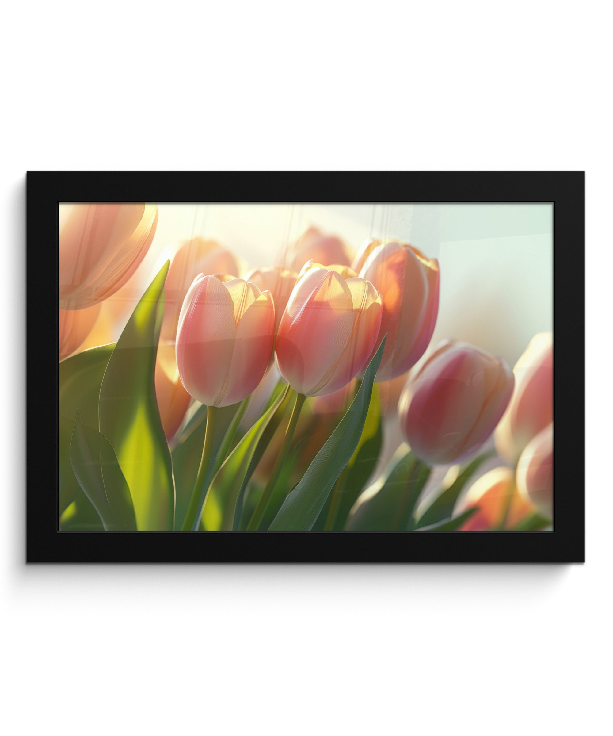 MuchoWow Poster Tulpen - Rosa - Sonnenstrahlen, (1 St), Wandbilder, Deko Wohnzimmer Schlafzimmer, 30x20 cm