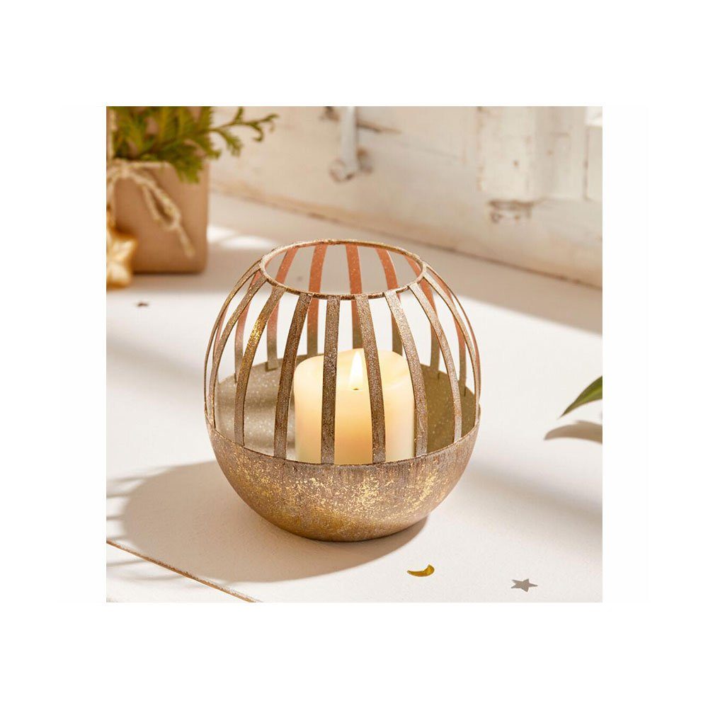Home-trends24.de Windlicht Windlicht Gold Kerzenhalter Deko Beleuchtung Teelicht Tisch