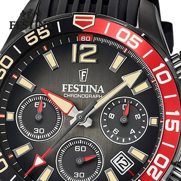 Festina Quarzuhr Festina Herren Uhr F20518/3 Silikonband, Herren Armbanduhr rund, Silikonarmband schwarz, Sport