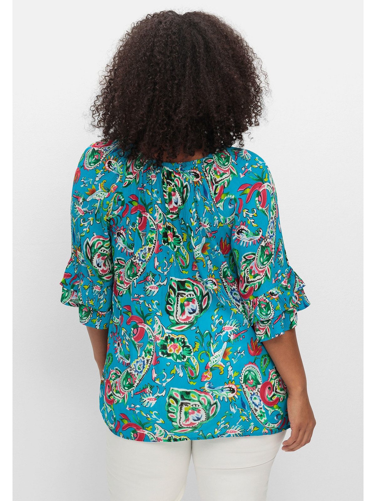 sheego by Joe Browns Tunika Große Größen mit Paisleydruck und Rüschenärmeln