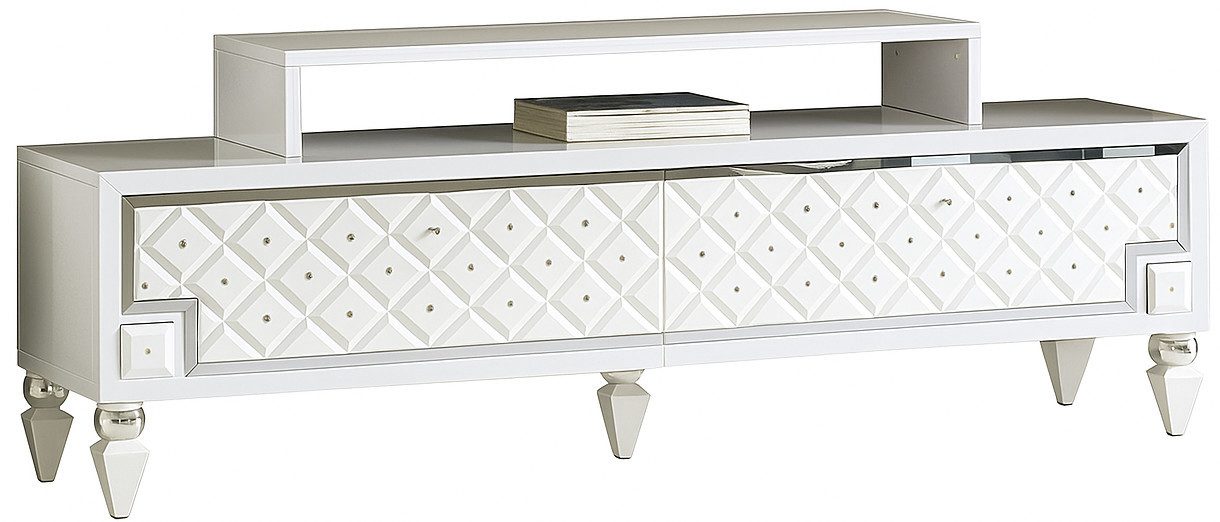Xlmoebel TV-Schrank Multimedia Lowboard in Weiß aus Holz mit Stauraum (1-St., TV-Schrank) Hergestellt in Europa