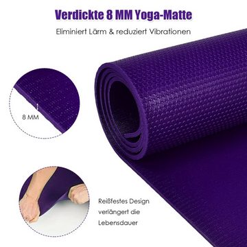 COSTWAY Yogamatte Gymnastikmatte, rutschfest, 183x122 cm