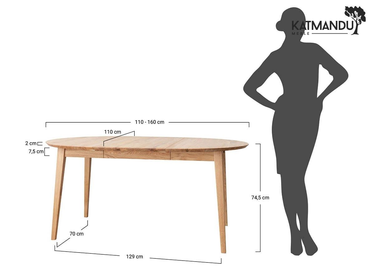 Katmandu Esstisch Orbetello Esstisch ausziehbar Eiche massiv 110 bis 160cm günstig online kaufen