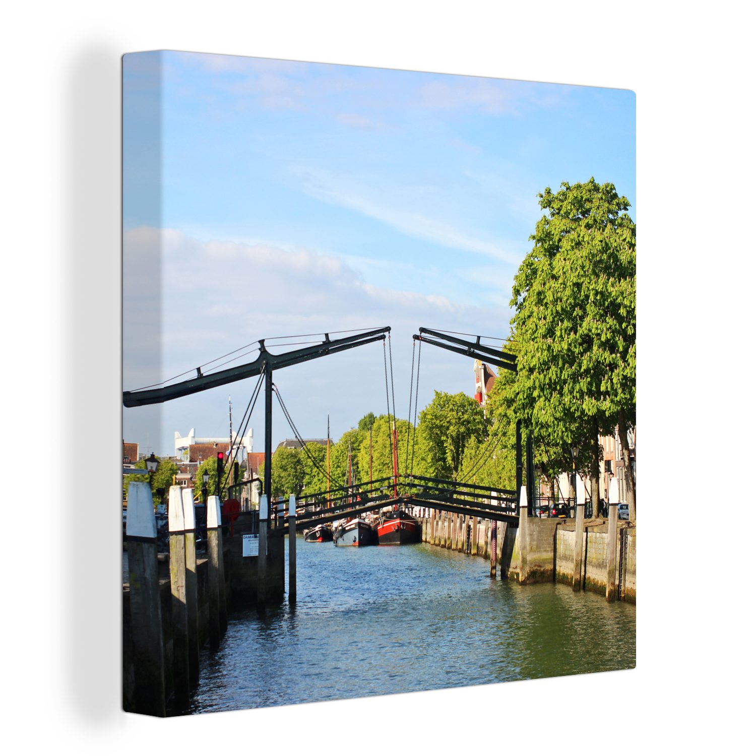 OneMillionCanvasses® Leinwandbild Brücke - Dordrecht - Niederlande, (1 St), Leinwand Bilder für Wohnzimmer Schlafzimmer