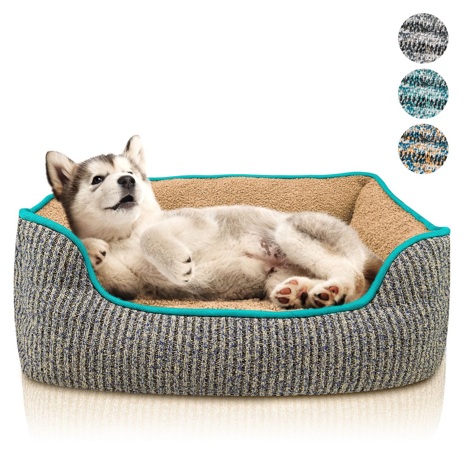Bluzelle Tierbett Kuscheliges Hundesofa - S, Kunstleinen, Teddy-Fell Plüsch günstig online kaufen