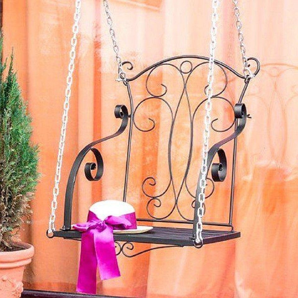 DanDiBo Hängestuhl Hängesessel Metall Schwarz Relax Schaukel mit Ketten Hängebank, Gartenschaukel Hollywoodschaukel