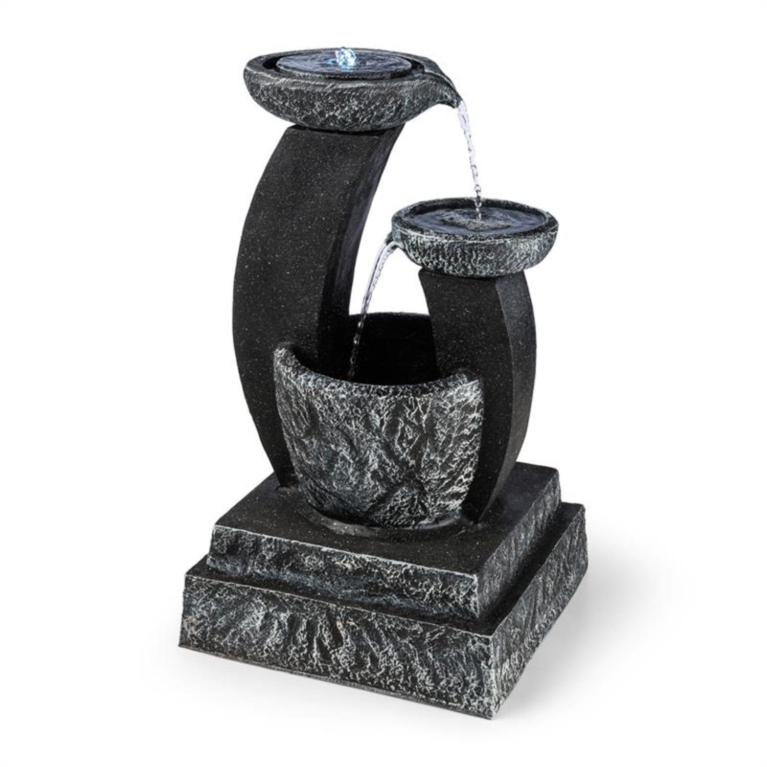 blumfeldt Wasserspiel Fantaghiro Zierbrunnen, 41 terasse solar (Set, zimmer zier Anschlussmaterial), spring brunnen Breite, outdoor inkl. led-beleuchtung cm und Pumpe,Solarpanel;LED-Beleuchtung