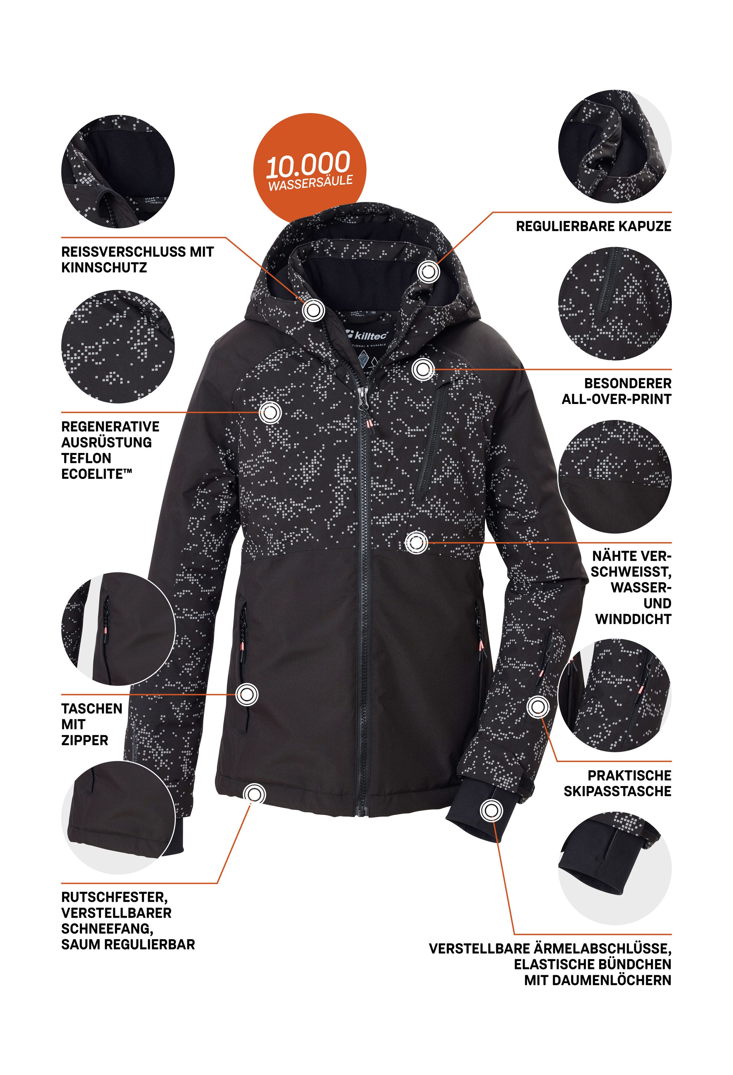 Killtec Skijacke KSW 189 GRLS SKI JCKT Wind- und wasserdicht, atmungsaktiv, grafischer All-over-Print – Bild 5 von 5