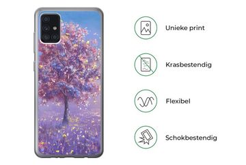 MuchoWow Handyhülle Baum - Sommer - Rosa, Handyhülle Samsung Galaxy A52 5G, Smartphone-Bumper, Print, Handy