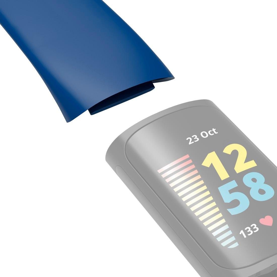 zum Armband 5, universal Charge Hama Uhrenarmband Fitbit dunkelblau für Smartwatch-Armband Tauschen,