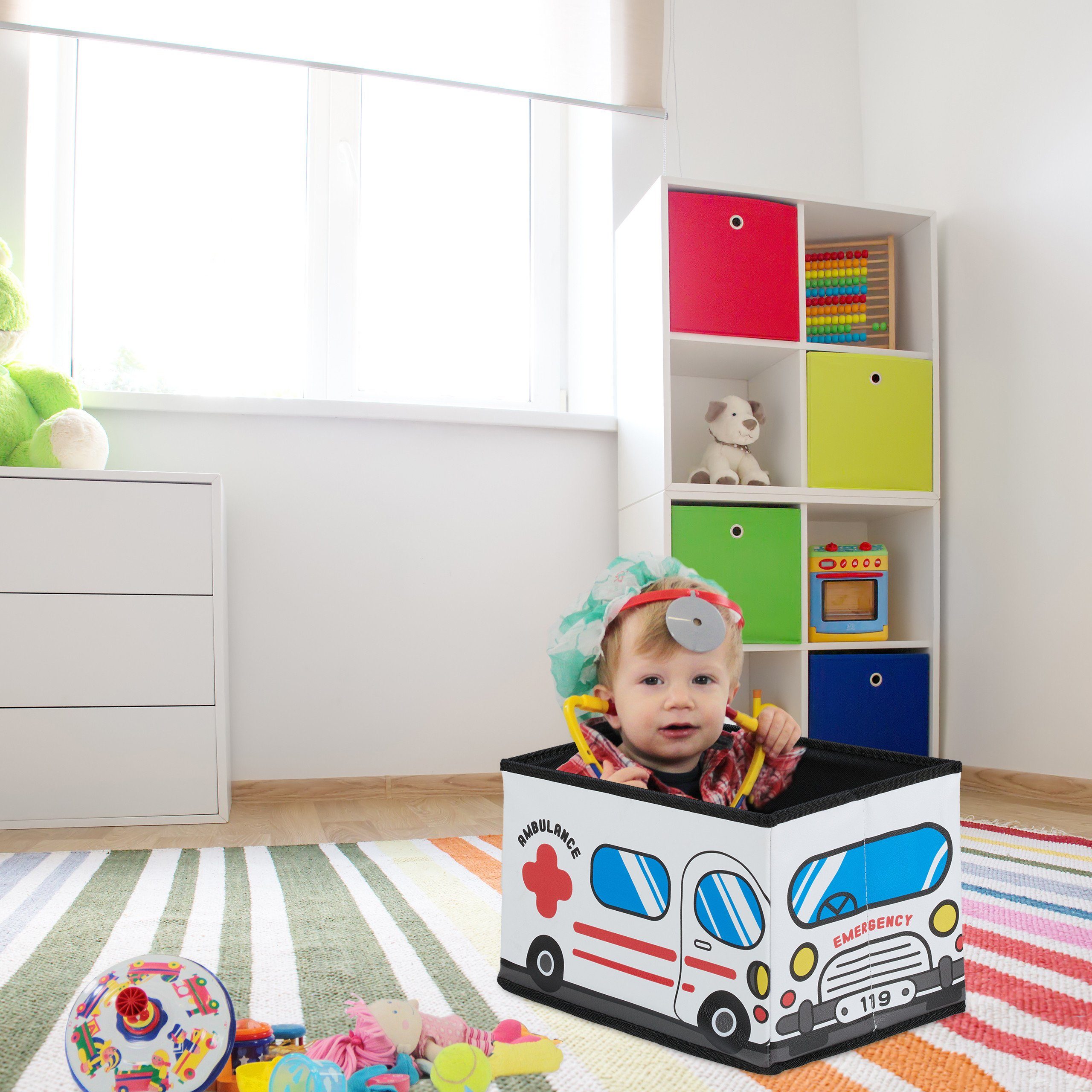 relaxdays Spielzeugtruhe Spielzeugkiste faltbar mit Deckel, E günstig online kaufen