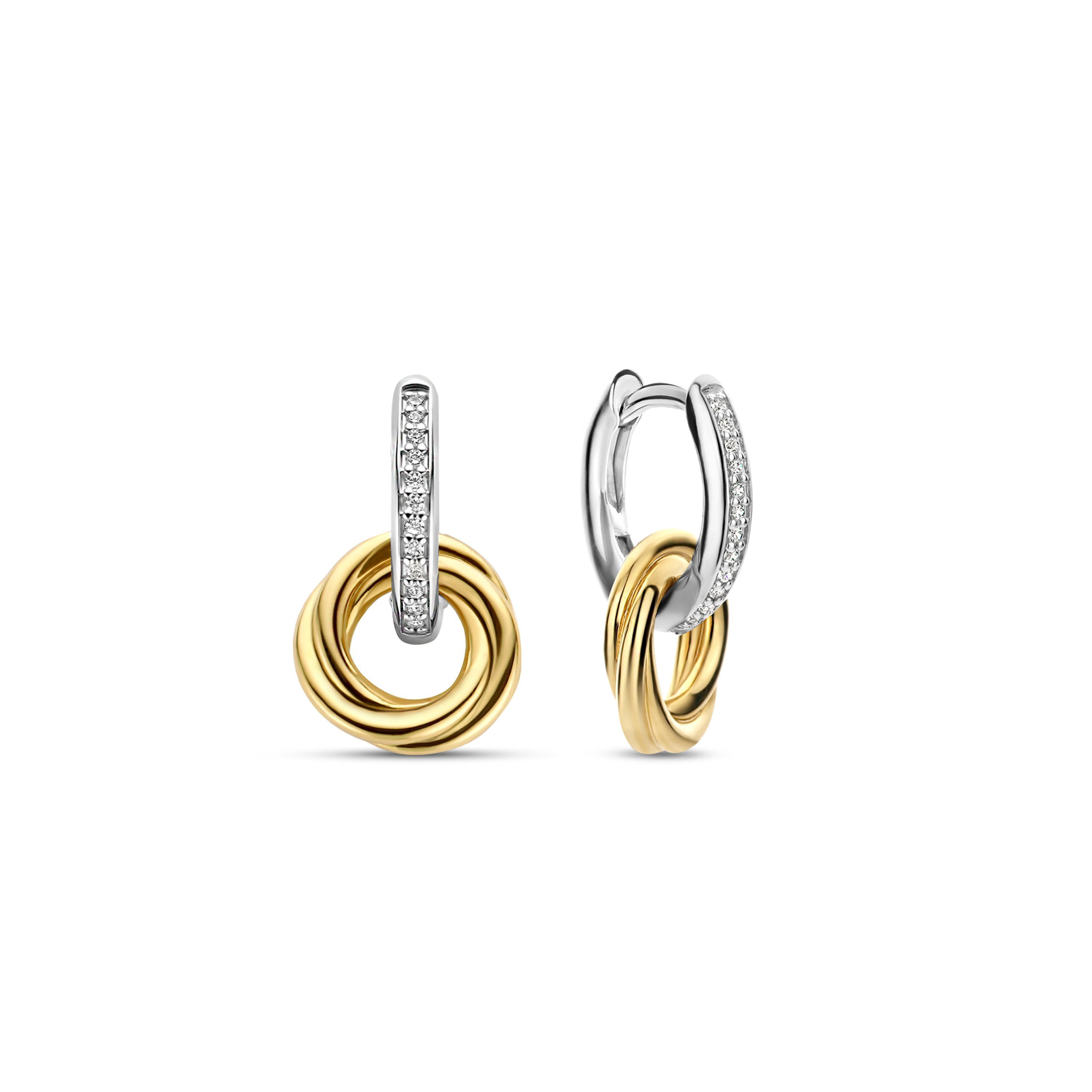 Paar Ohrstecker The Golden Pendant Creole 925er Sterlingsilber