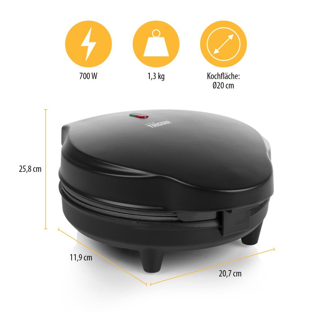 Tristar Waffeleisen Tristar WF-1170 Eishörnchen-Waffeleisen – Backfläche Ø 20 cm – Eishörn, 700 W, Backfläche von Ø 20 cm - Zubehör Hörnchenformer – Bild 2 von 4