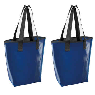HAC24 Freizeittasche Damen Herren Schultertasche Umhängetasche Sporttasche (2-tlg), Dunkelblau 16 Liter aus LKW Plane
