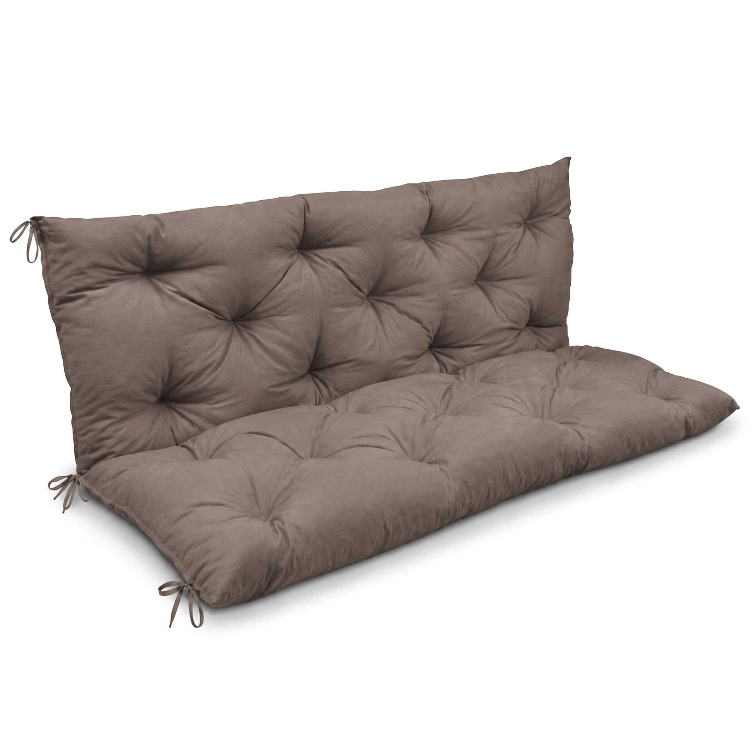 Beautissu Bankauflage Bankauflage Flair BR Taupe, 120x50x50cm, Sitzkissen für Gartenbank, Bankpolster Outdoor & Hollywoodschaukel