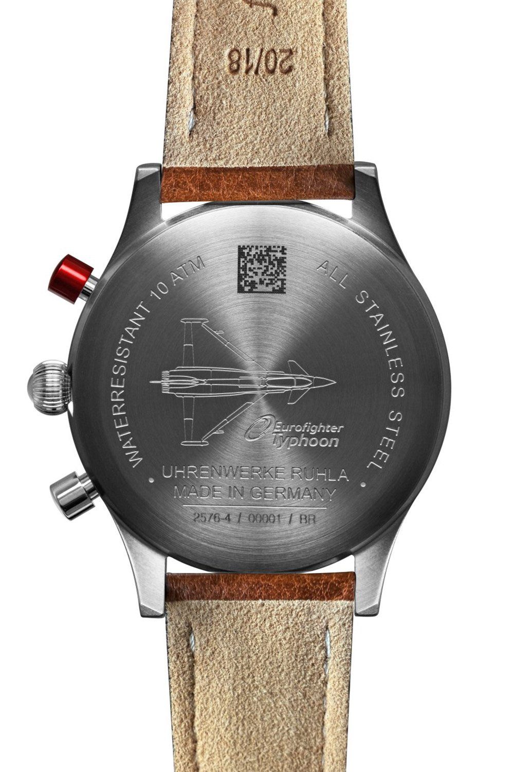 bauhaus Quarzuhr 2576-4, Herrenuhr Aviation Eurofighter Chronograph Braun/Grün