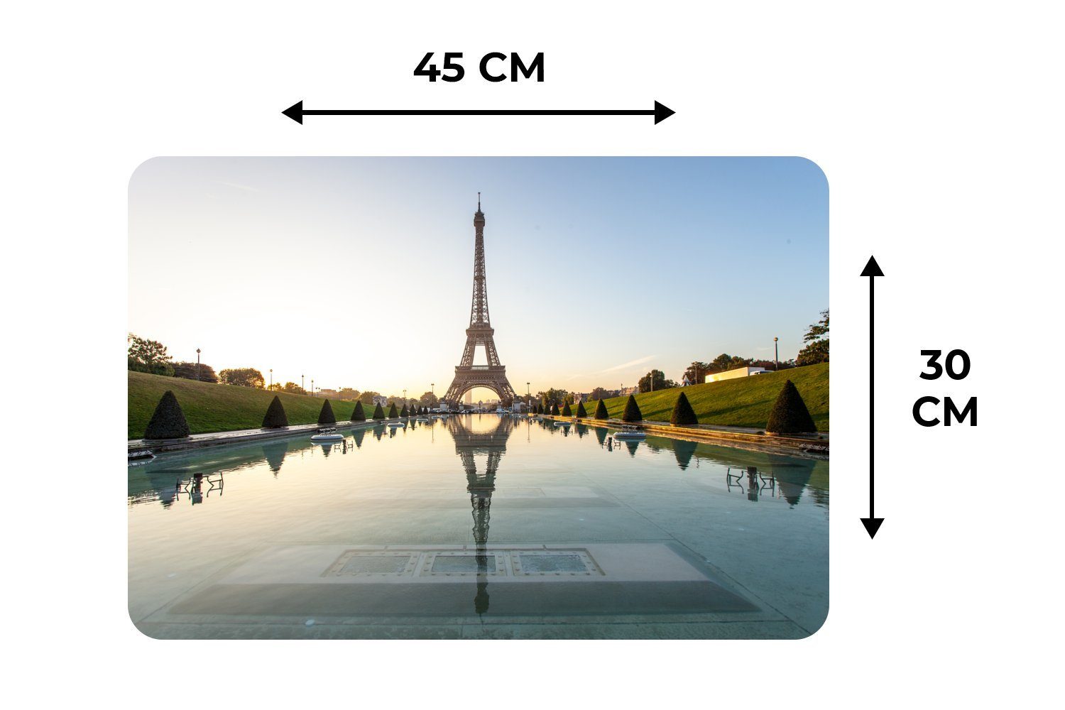 Platzset, (6-St), des die Eiffelturm Der Trocadero-Palastes, Platzset, Schmutzabweisend Gärten Platzmatte, und Tischmatten, MuchoWow, Platzdecken,