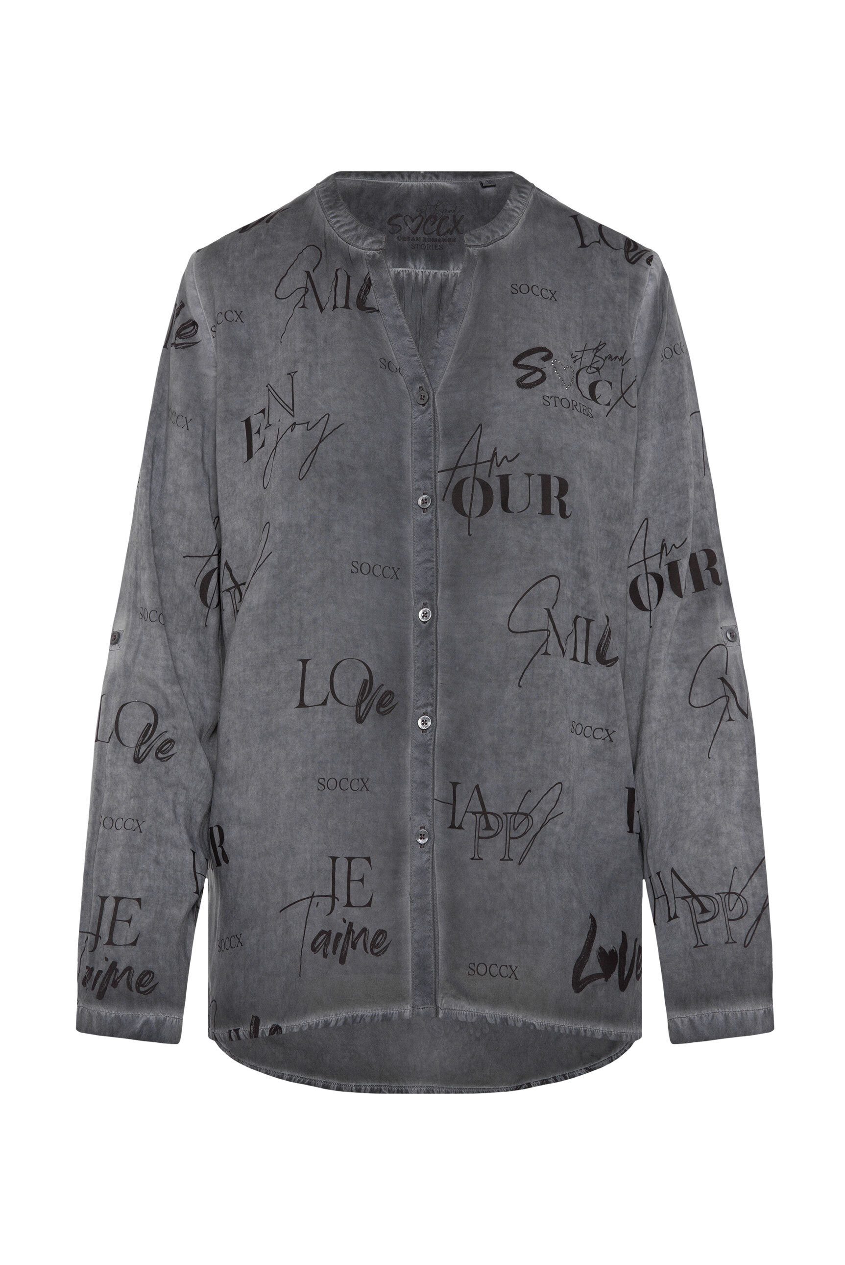 SOCCX Langarmbluse im Turn-Up-Look günstig online kaufen