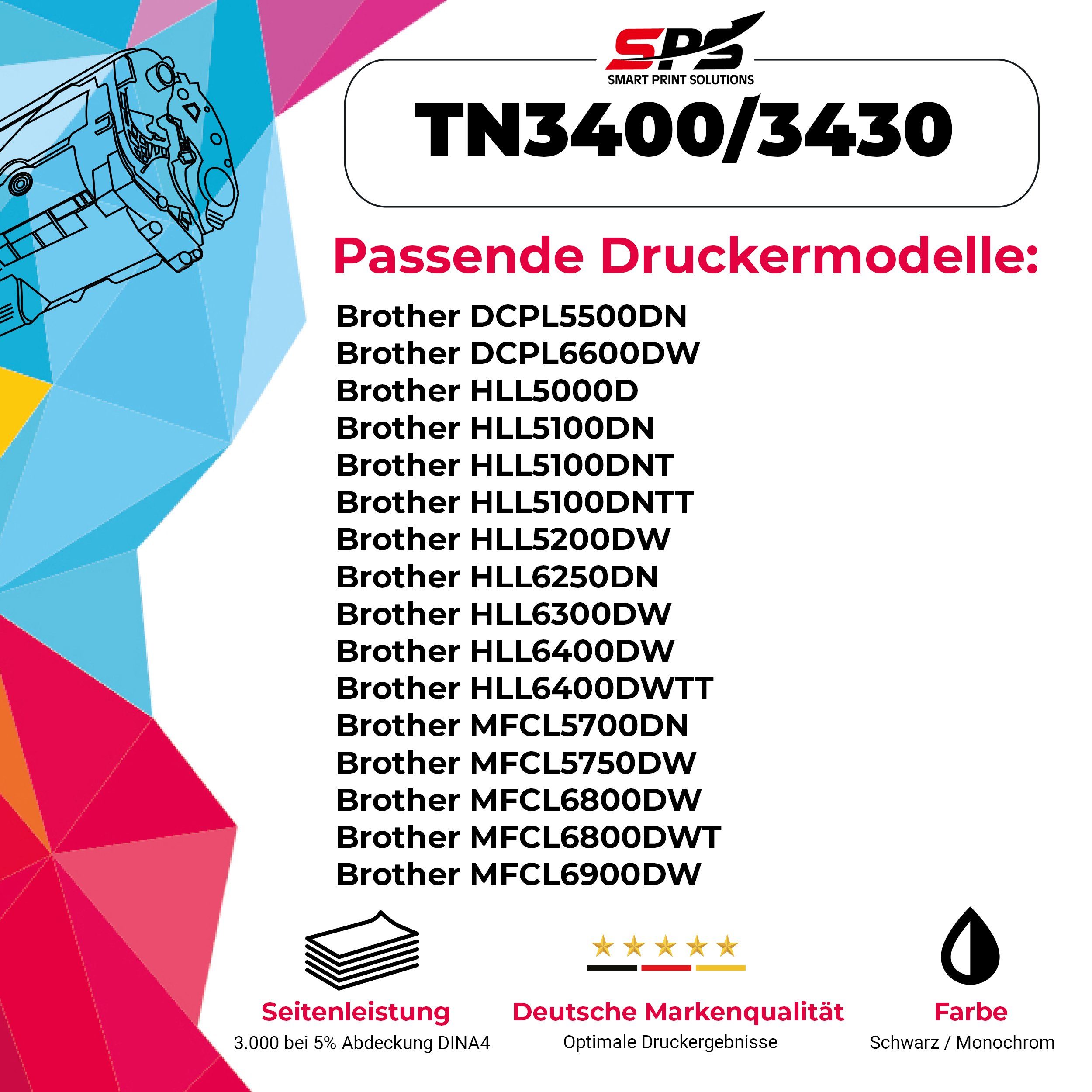 für Brother HL-L TN-3430, Pack) 5200 Tonerkartusche (1er SPS Kompatibel