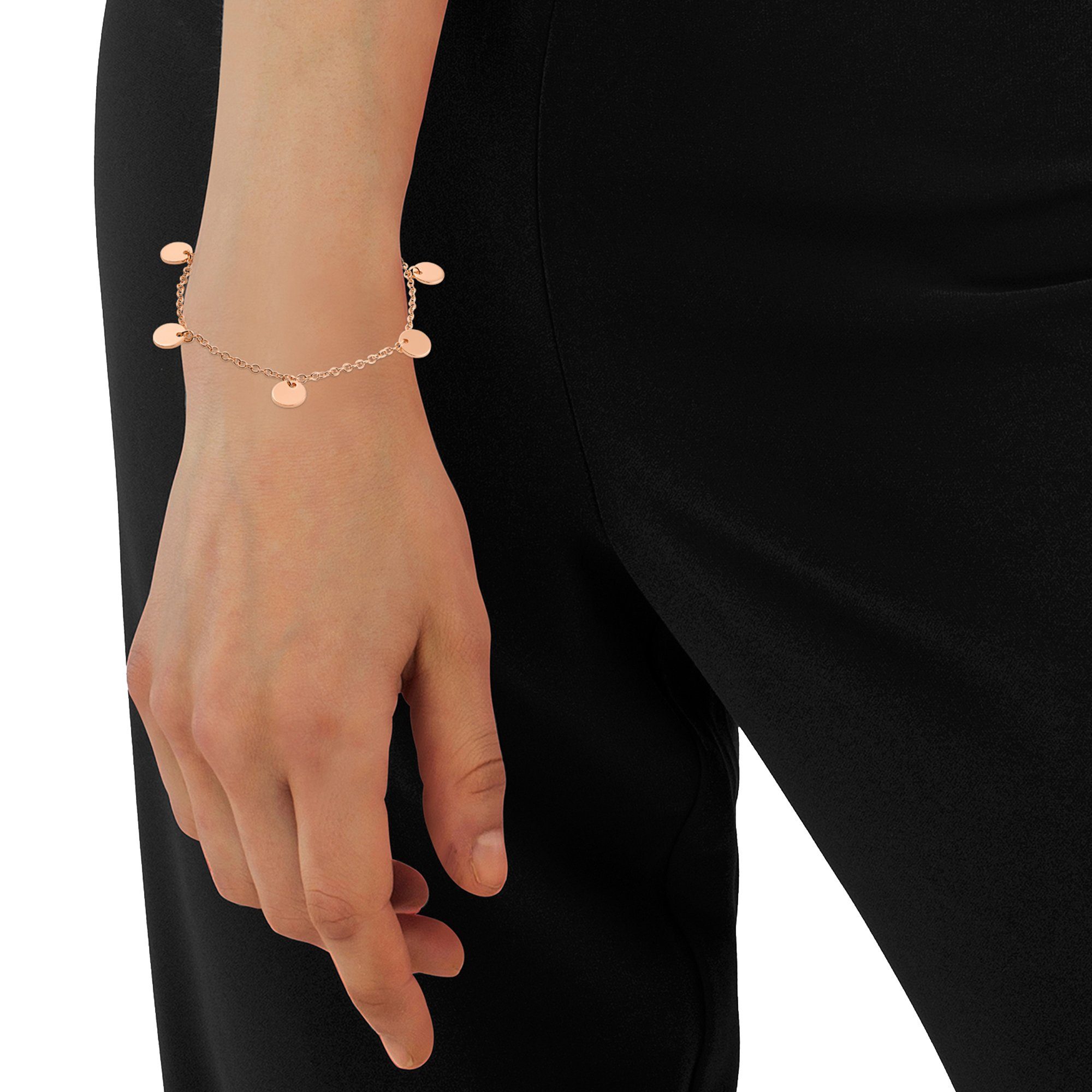 Heideman Armband Verlängerungskette mit (Armband, Armband Geschenkverpackung), mit poliert rose Kreiselementen inkl. goldfarben Armband