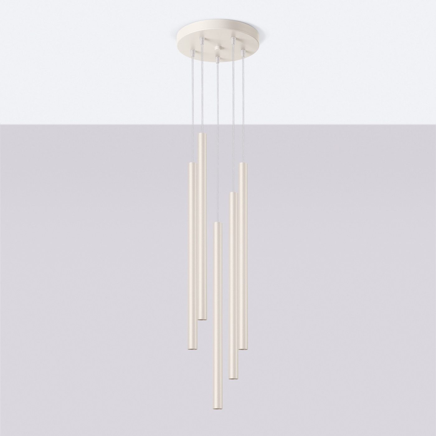 SOLLUX lighting Hängeleuchte Pendelleuchte Pastelo 5P Beige, Nicht enthalten