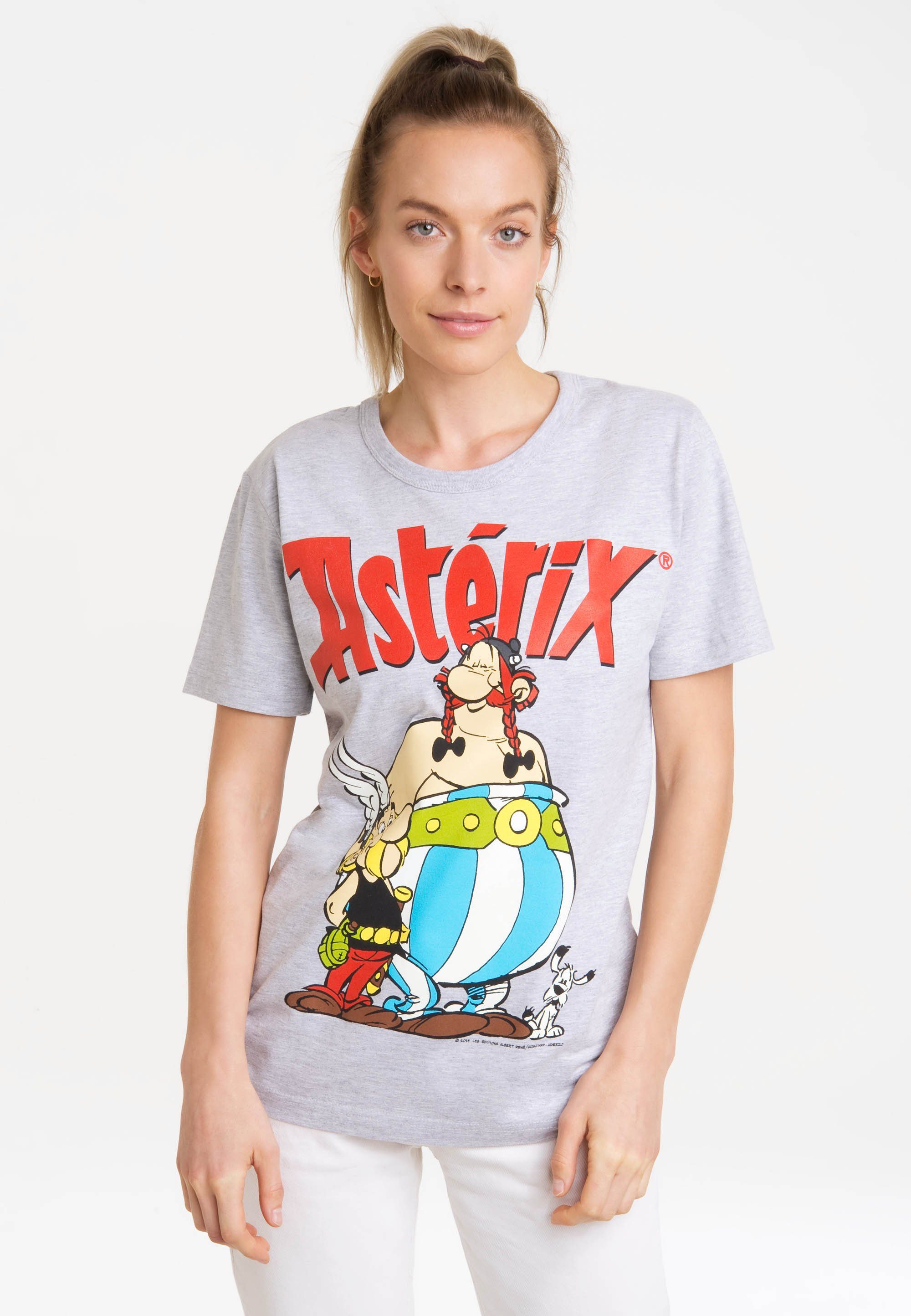 LOGOSHIRT T-Shirt Asterix der & lizenziertem Gallier Asterix - Obelix Print mit