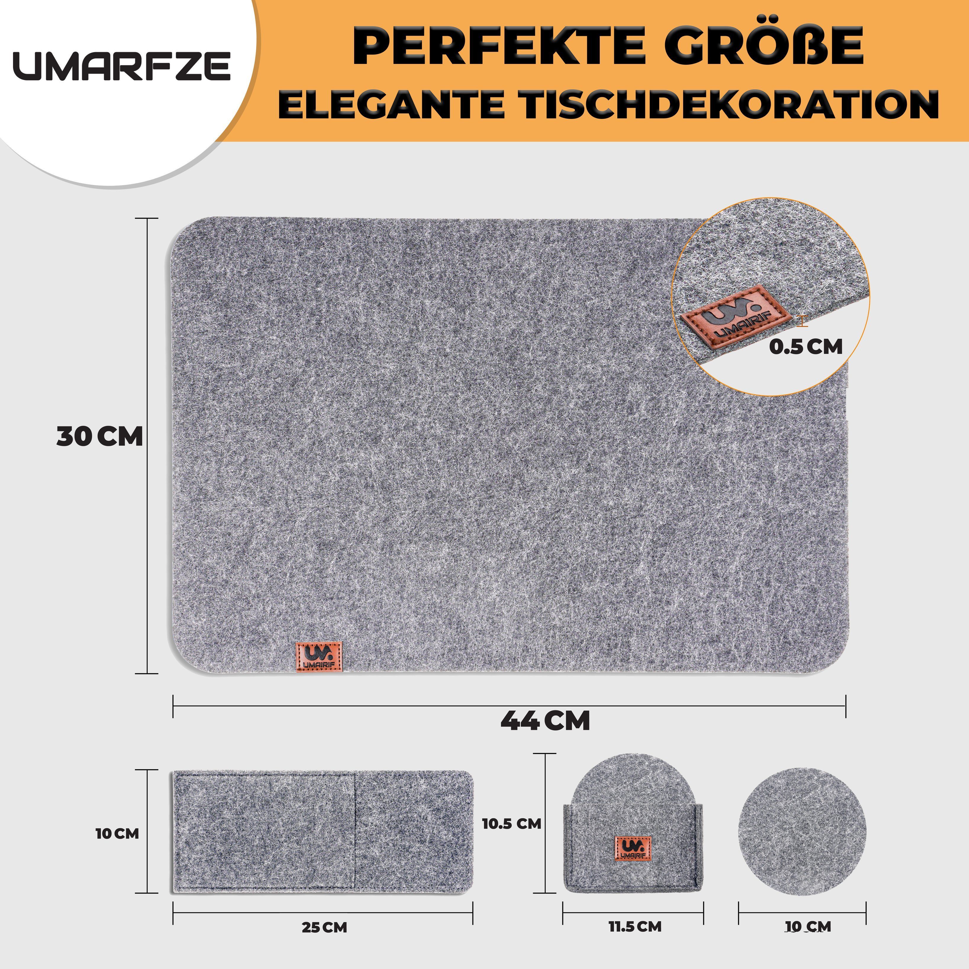 Montegoni Platzset Rutschfeste Tischset aus Filz 18er Set, abwaschbare Platzsets 44x32 cm, (Set, 18er Tischuntersetzer-Set), Platzdeckchen abwischbar