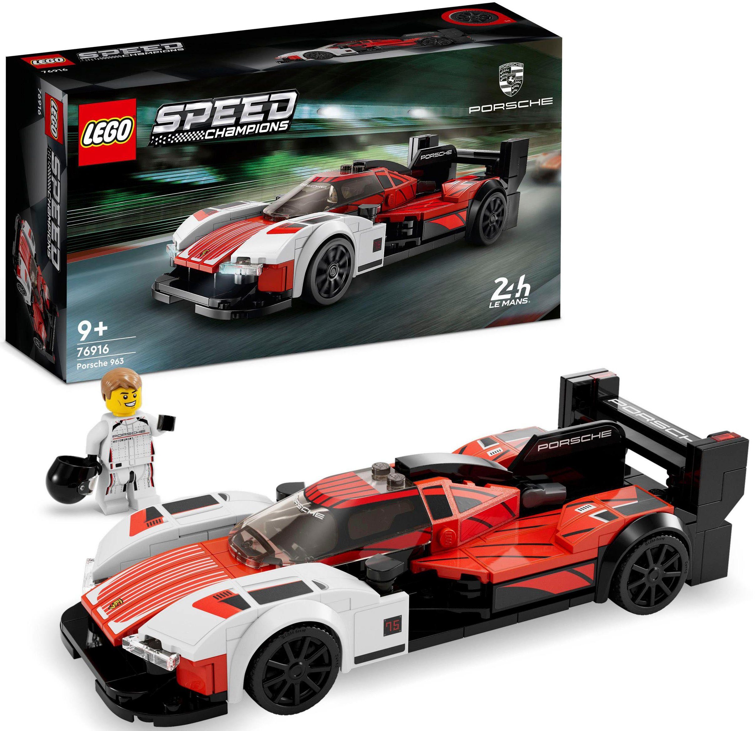 LEGO® Konstruktionsspielsteine Porsche 963 (76916), LEGO® Speed Champions, (280 St)