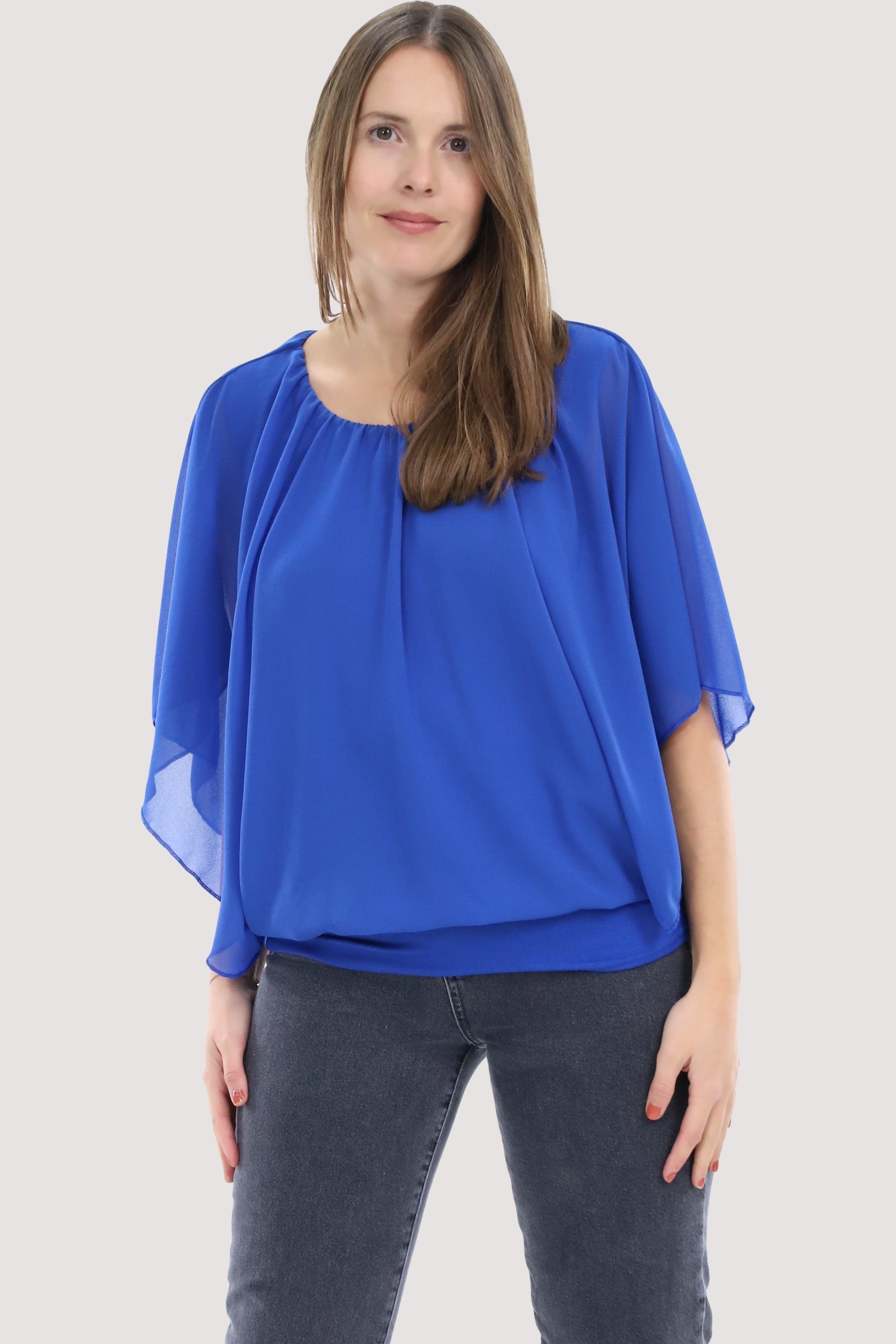 malito more than fashion Chiffonbluse 6296 mit breitem Bund Einheitsgröße