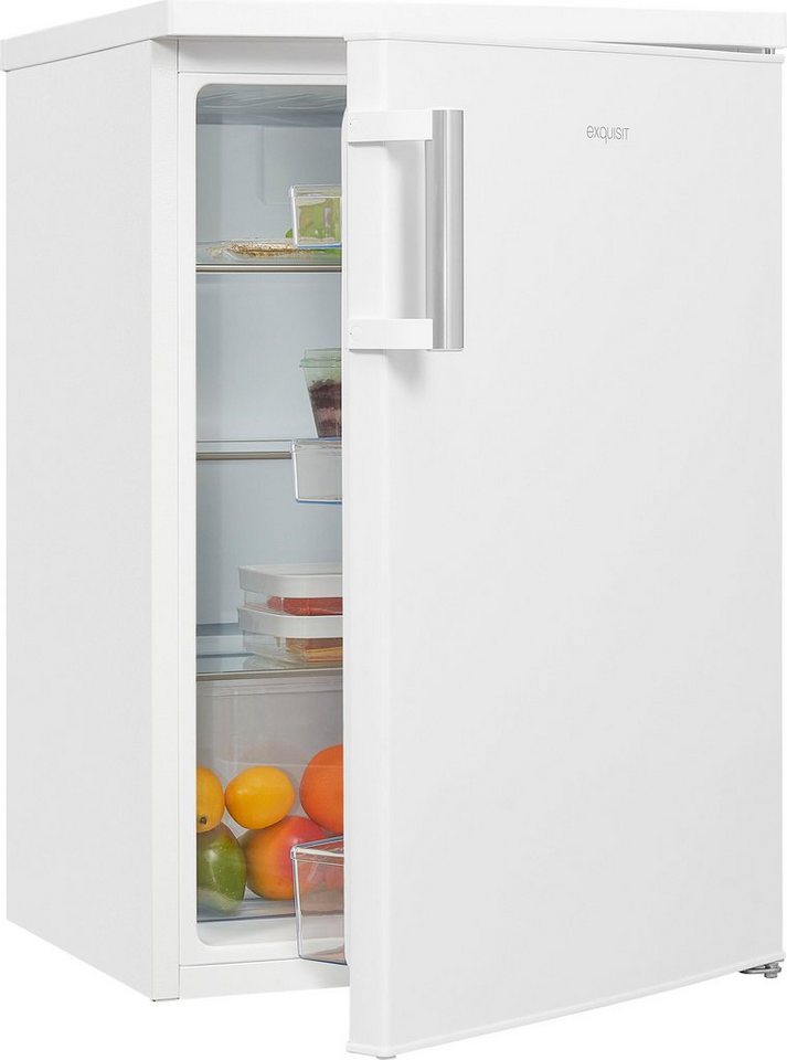 exquisit Kühlschrank KS16-V-H-010D weiss, 85,5 cm hoch, 56 cm breit,  LED-Licht - helle und effiziente Ausleuchtung des Innenraums
