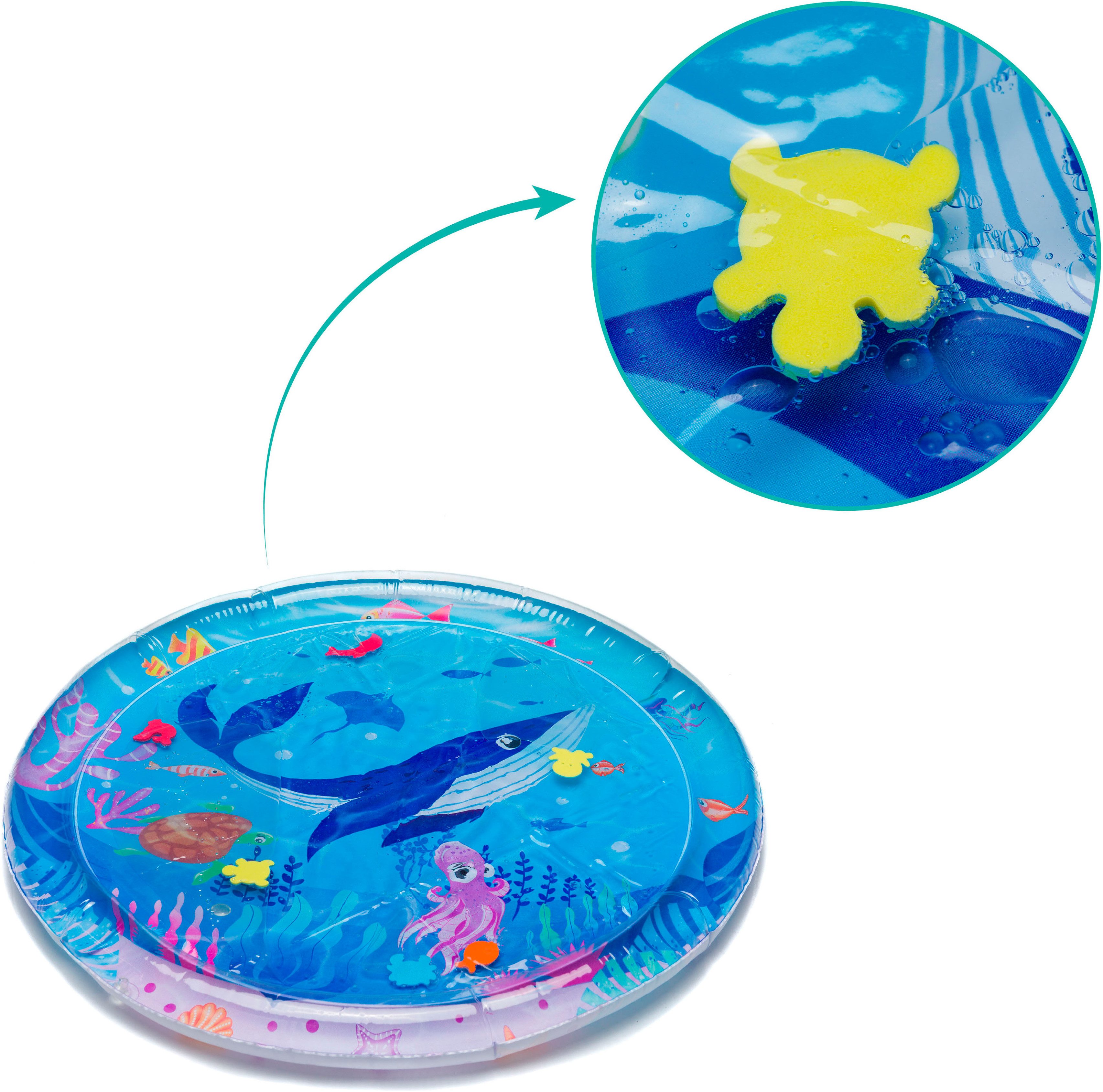 Fillikid Wasserspielmatte Ocean rund, teilweise mit Wasser befüllbar