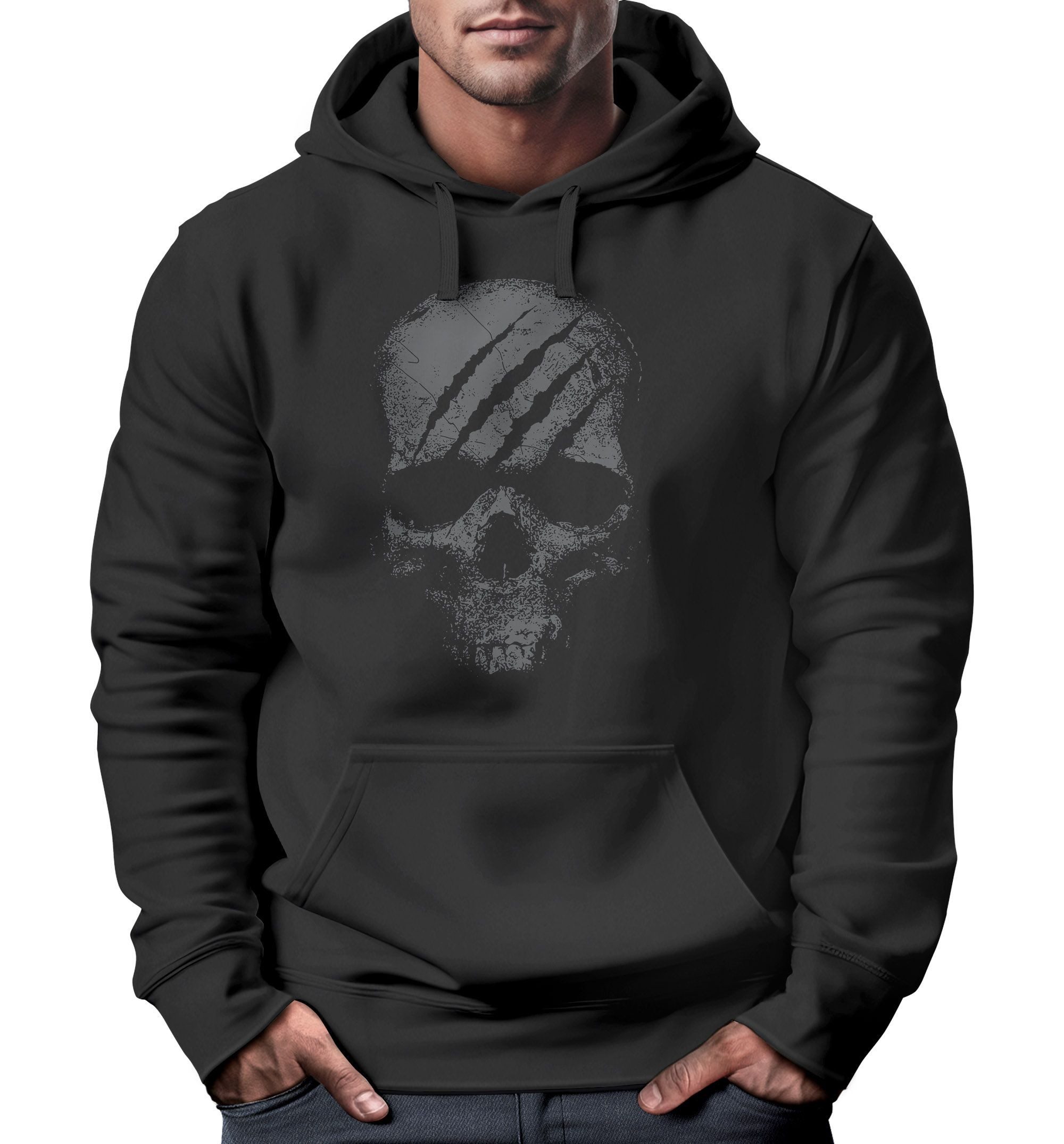 Neverless Hoodie Hoodie Herren Totenkopf Skull Totenschädel Skelett Print A günstig online kaufen