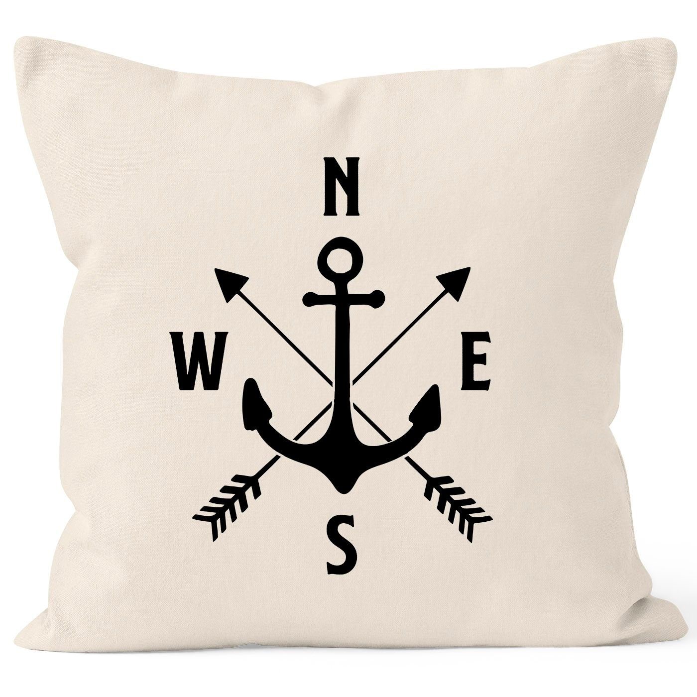MoonWorks Dekokissen Maritimer Kissen-Bezug Anker Kompass günstig online kaufen