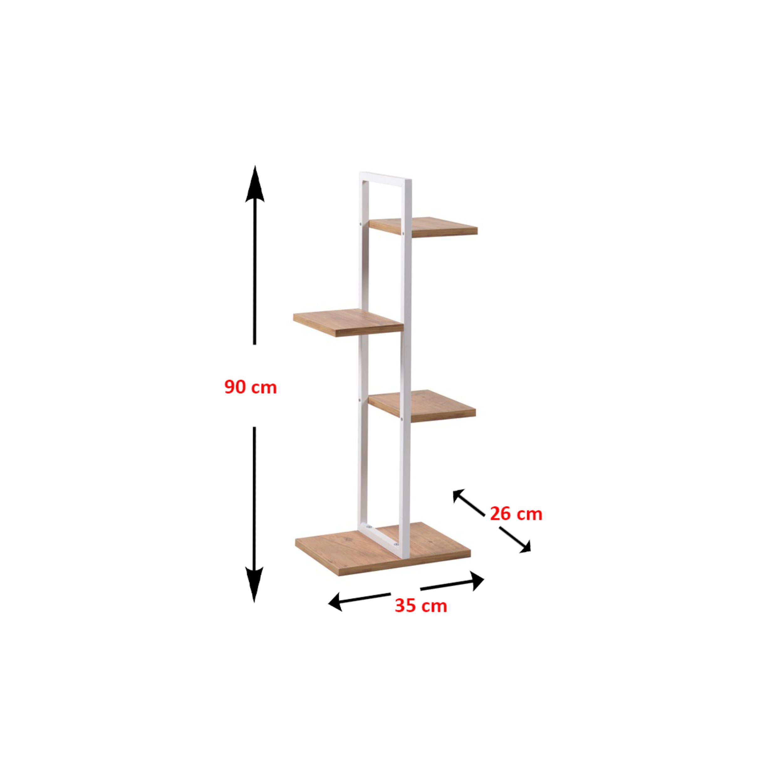 - & Treppenregal, cm 90 Regal, holz BOGROS Stufenregal, Moblix Standregal weiß