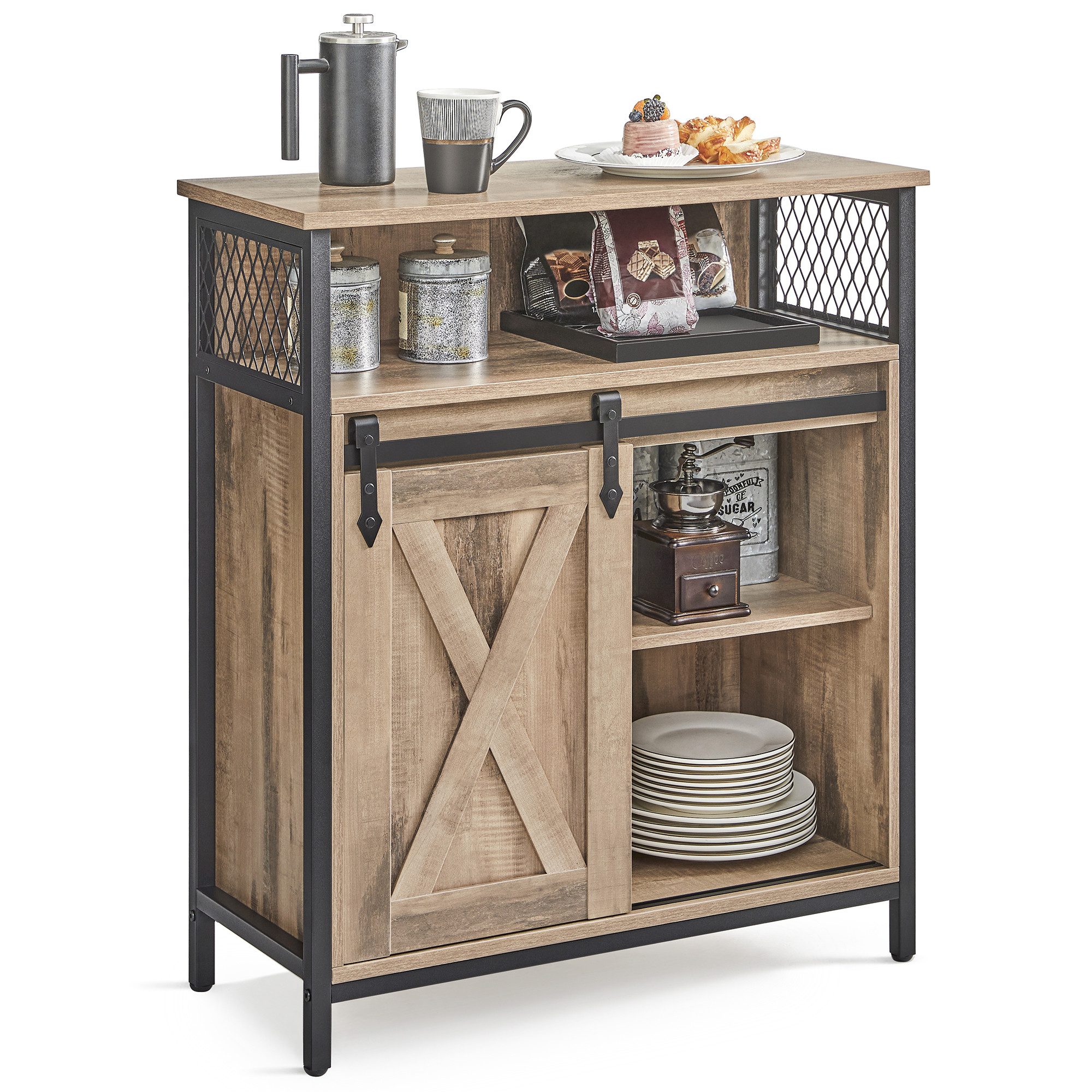 VASAGLE Sideboard Aufbewahrungsschrank, 70 x 30 x 80 cm, mit Schiebetür günstig online kaufen
