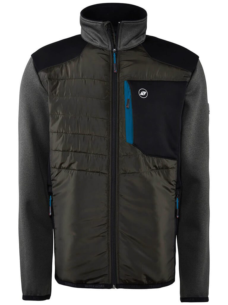 Terrax Workwear Arbeitsjacke 62008 Herren Hybridjacke mit Stehkragen und kontrastfarbigen Details