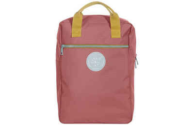 KINDSGUT Kinderrucksack Maxi, nachhaltig aus recyceltem Material, Rucksack für große Kinder und Erwachsene mit großem und kleinen Fach, schlichtes Design, Altrosa