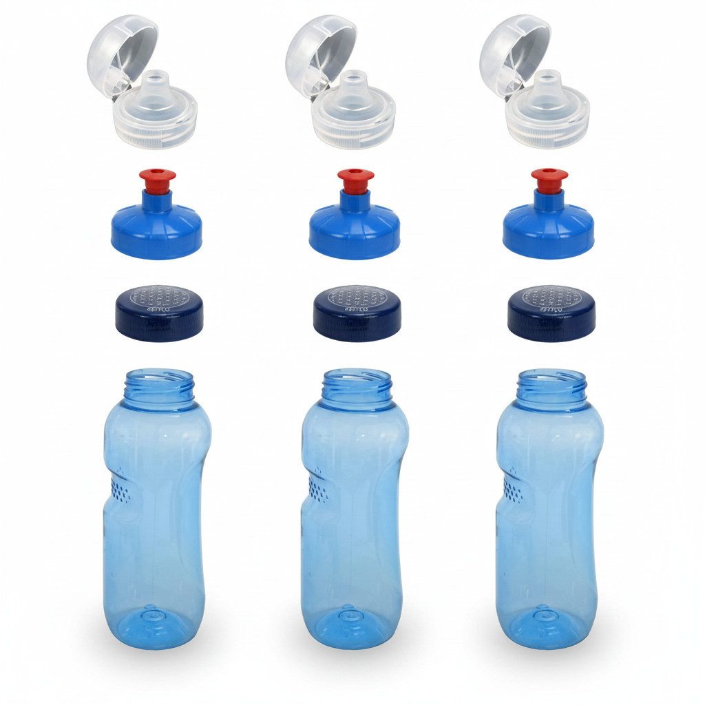 Greiner Trinkflasche, 3x Kavodrink 0,5 L + Lebensblume/Flip/Push-Pull