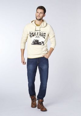 Oklahoma Jeans Kapuzensweatshirt mit großem Frontprint, GOTS