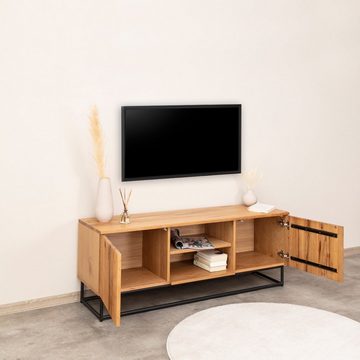 Terra Home Lowboard Terra Home TV-Lowboard Sunne 140 cm, Braun, Kommode für Fernseher und Wohnzimmer