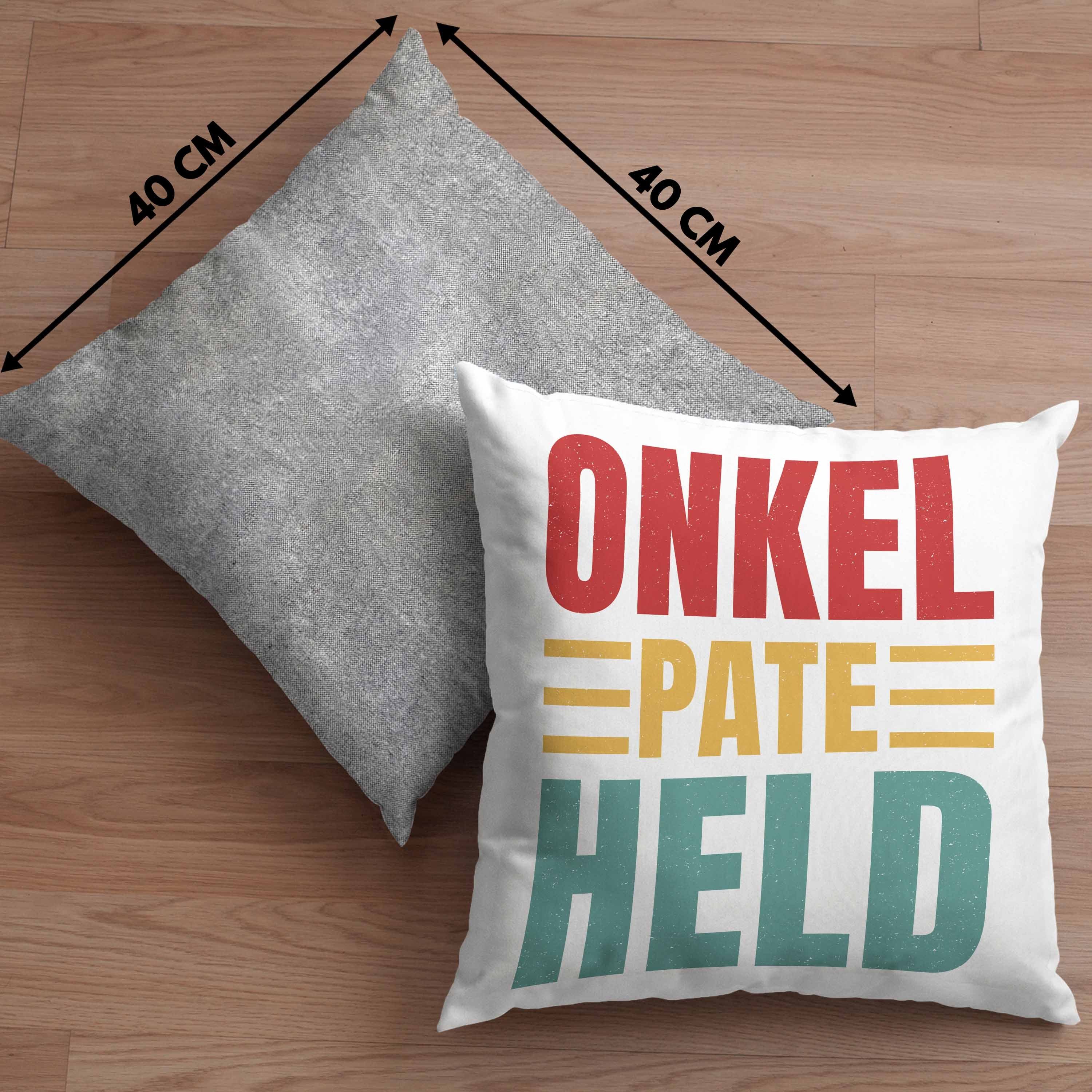 Geschenkidee Lustiger Spruch Grau Dekokissen Kissen Geschenk Patenonkel Trendation Füllung Trendation 40x40 - mit Paten-Onkel Dekokissen