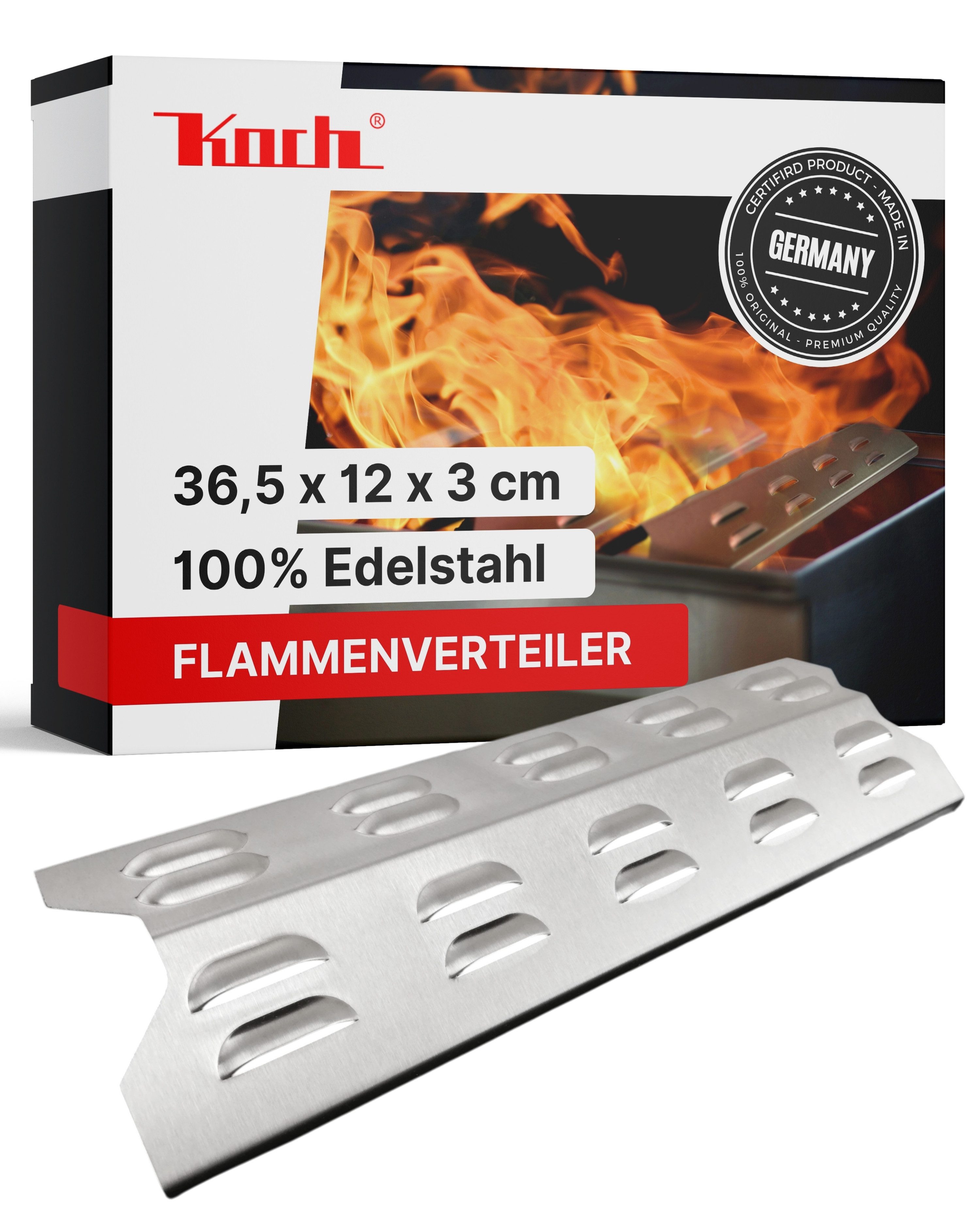 Koch Grillerweiterung Flammenverteiler Edelstahl 36,5 x 12 cm für einige ENDERS Chicago